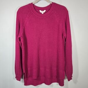 Time and Tru Fuchsia Pink Sweater Women’s Medium Knit Pullover Cozy Soft